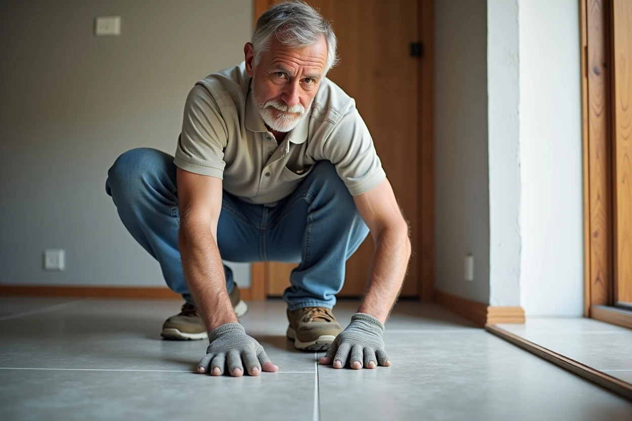 Instalación técnica de piso cerámico en interior de vivienda